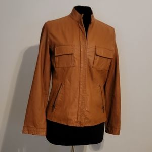 Chicos Genuine Leather Bomber Size 0 Jacket